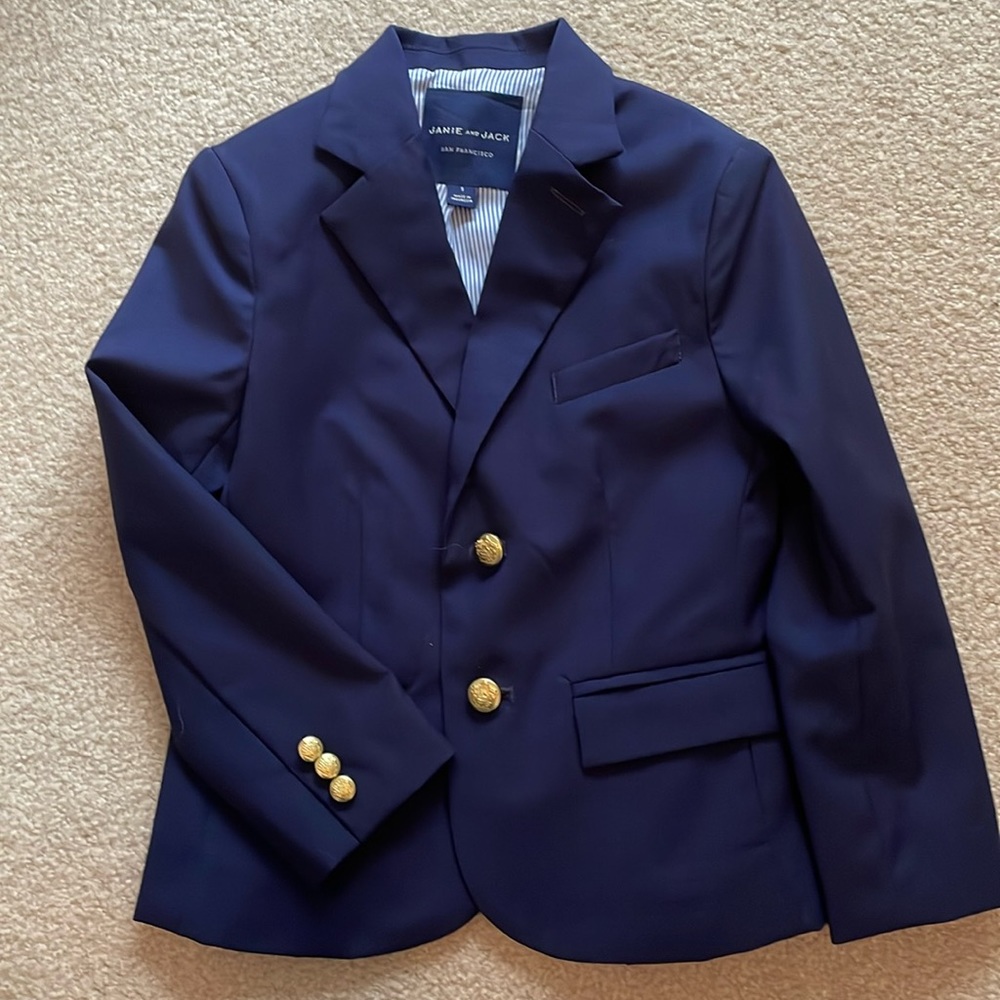 Janie and Jack Boys Size 5 Navy Blazer